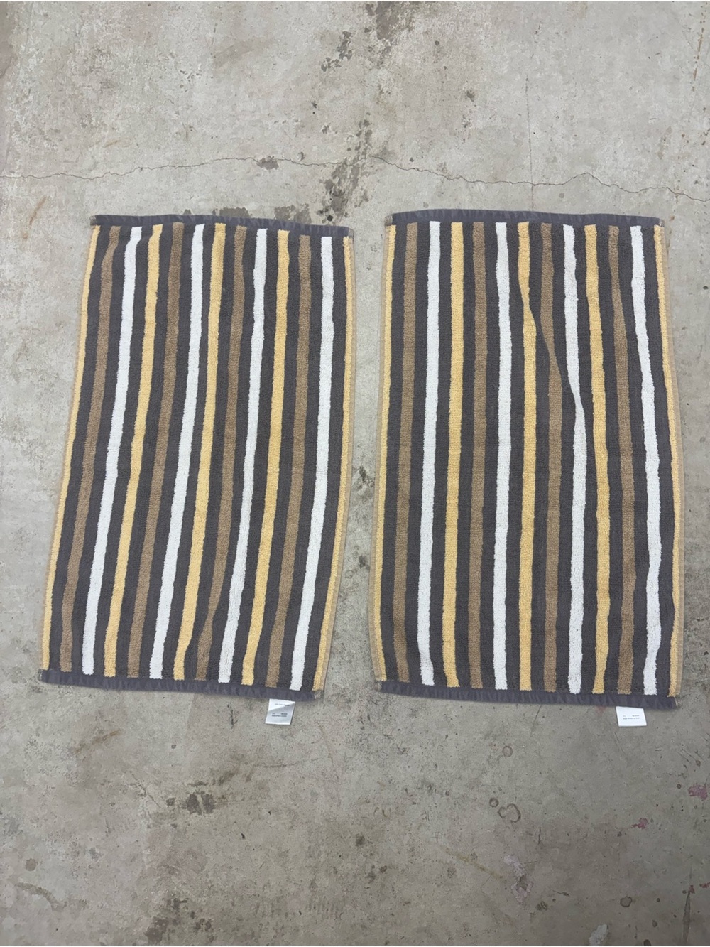 Cannon Striped 100% Cotton Hand Towels Soft Textured 2-Piece 21x14 Gray